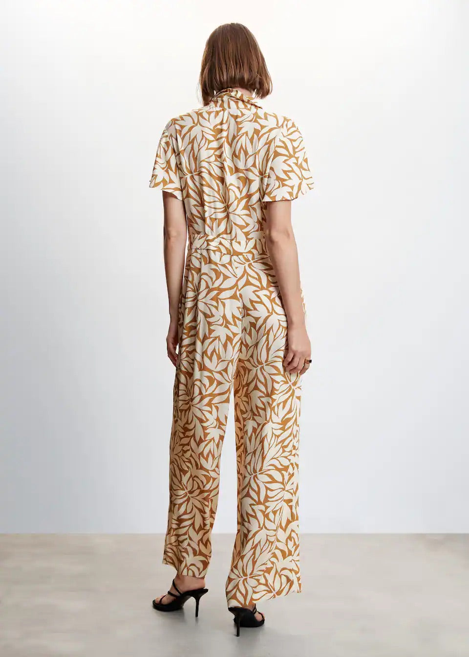 Printed shirt jumpsuit