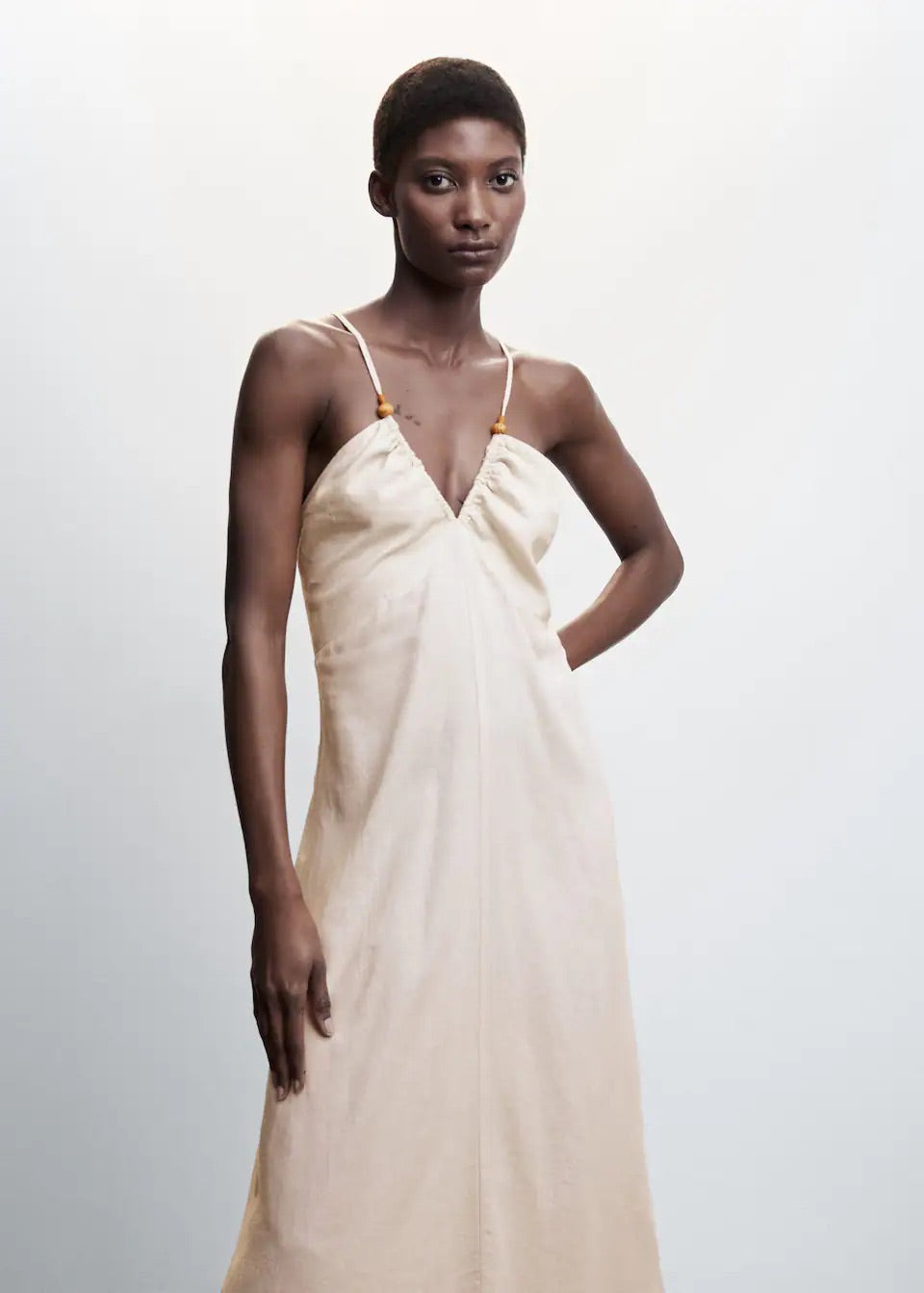 Linen cross-back dress