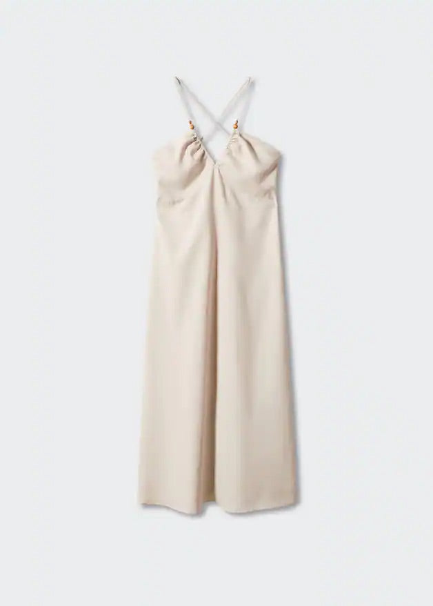 Linen cross-back dress