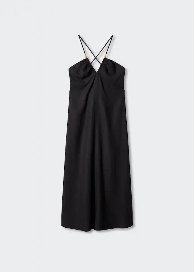 Linen cross-back dress