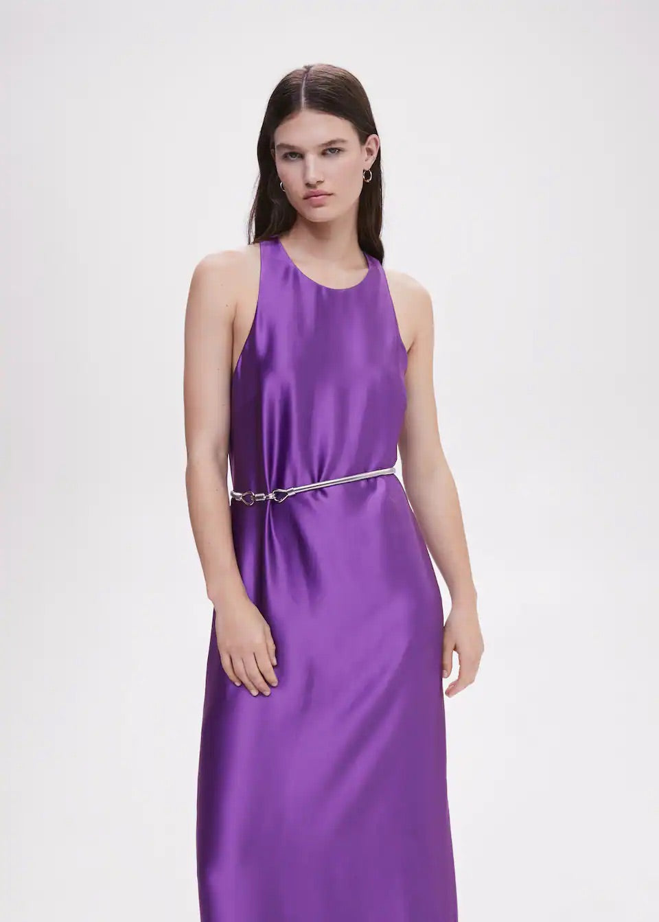 Satin cross-back dress