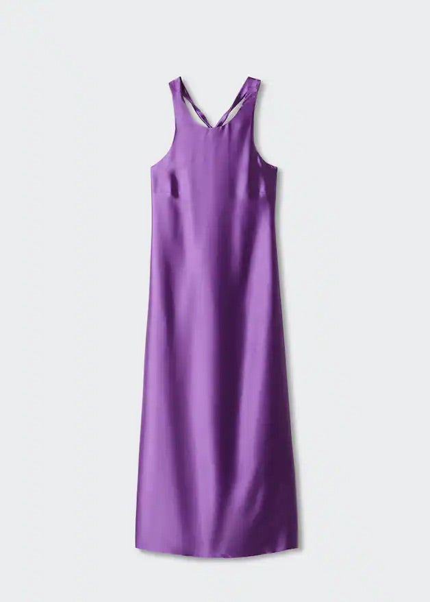 Satin cross-back dress