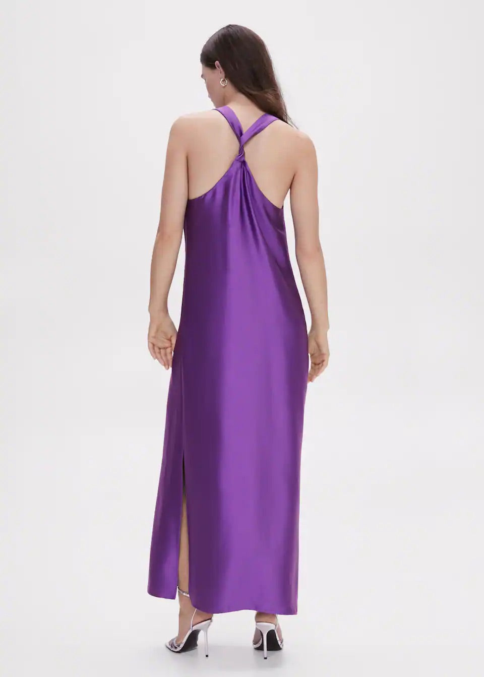 Satin cross-back dress