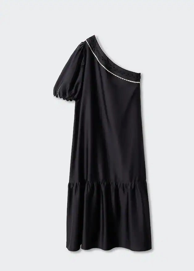 Asymmetrical satin dress