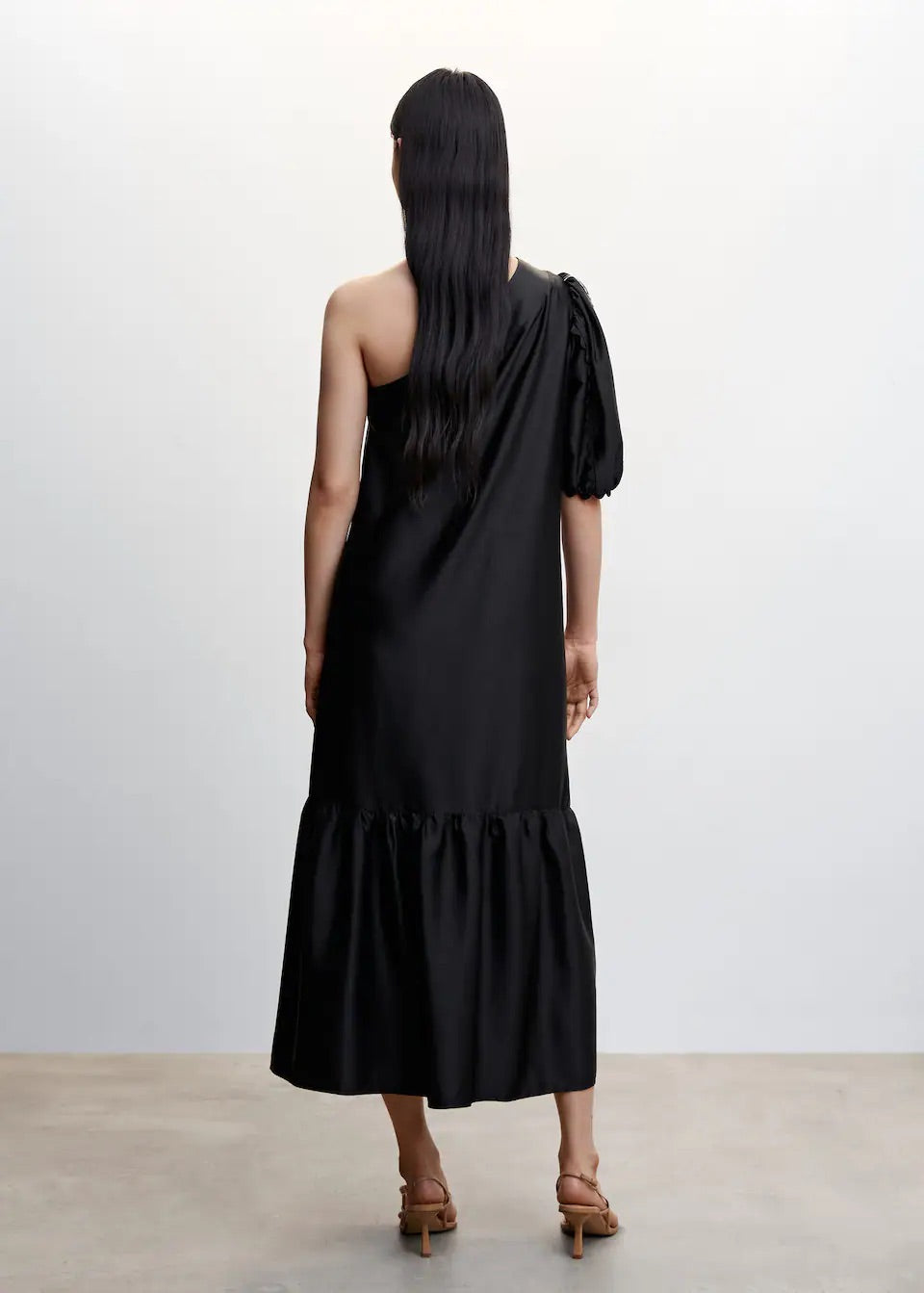 Asymmetrical satin dress