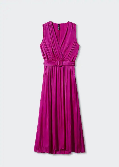 Pleated satin dress