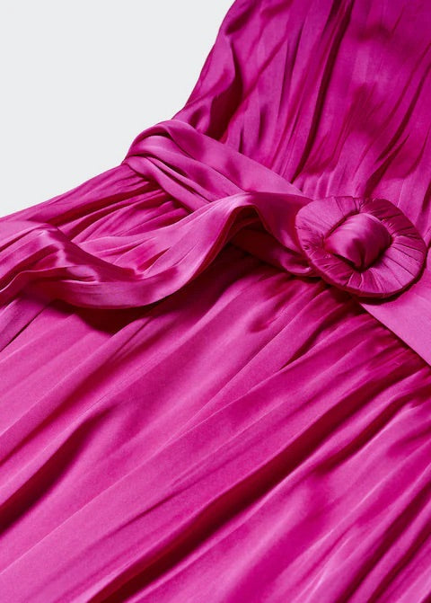 Pleated satin dress