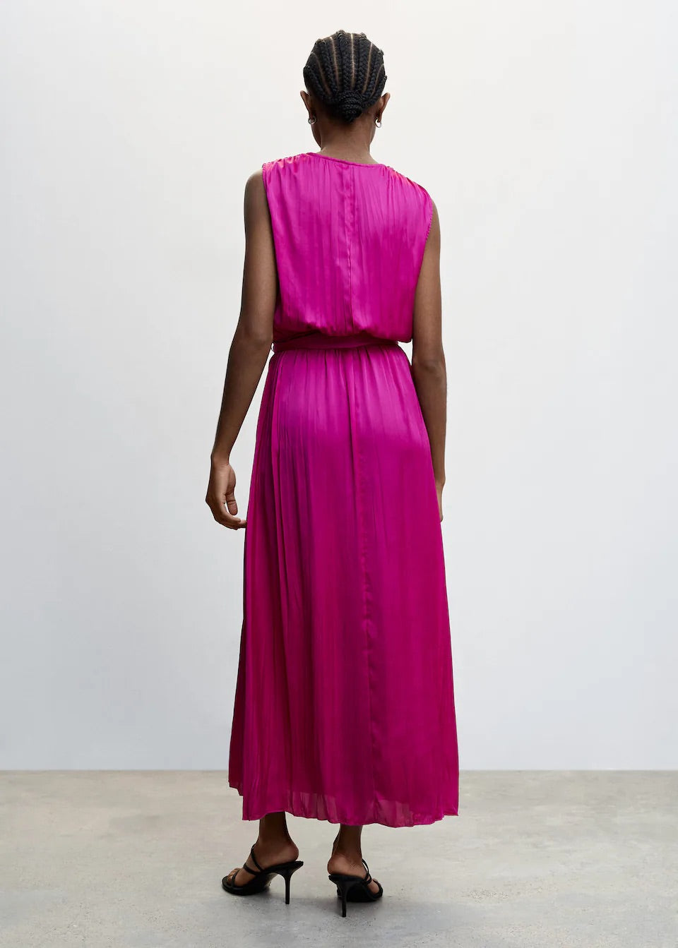 Pleated satin dress