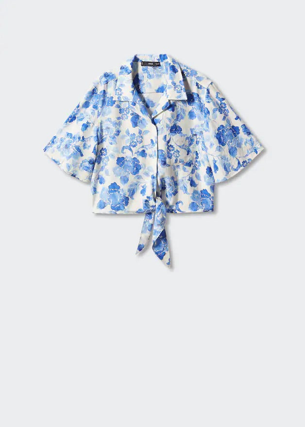 Floral shirt with knot