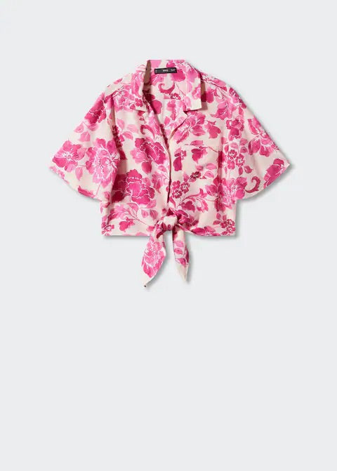 Floral shirt with knot