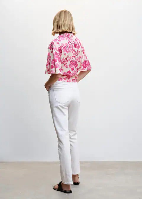 Floral shirt with knot