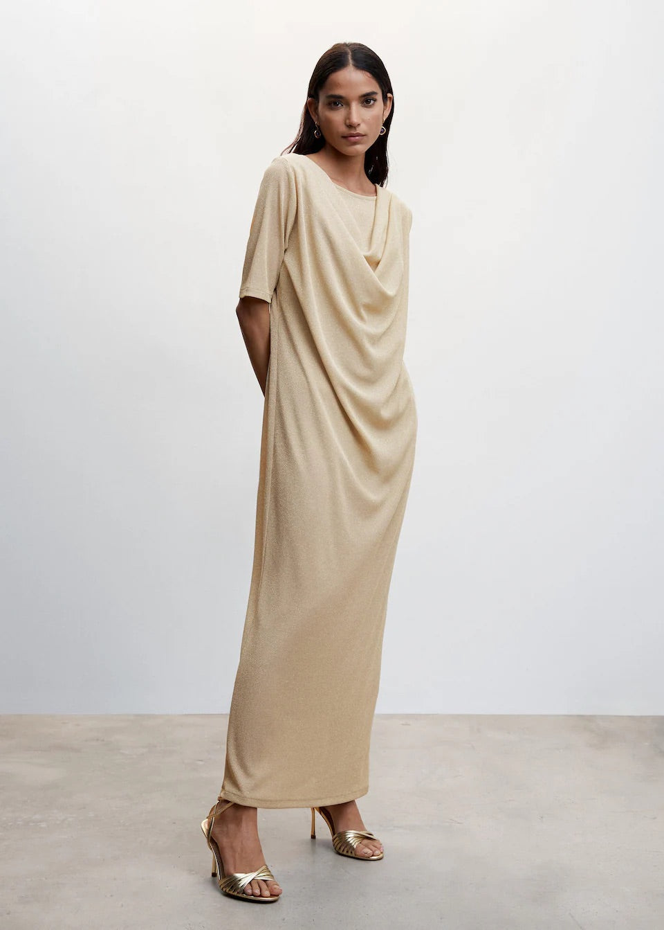 Draped lurex dress