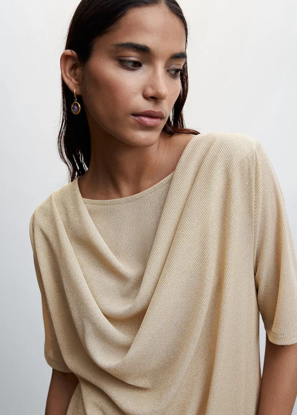 Draped lurex dress