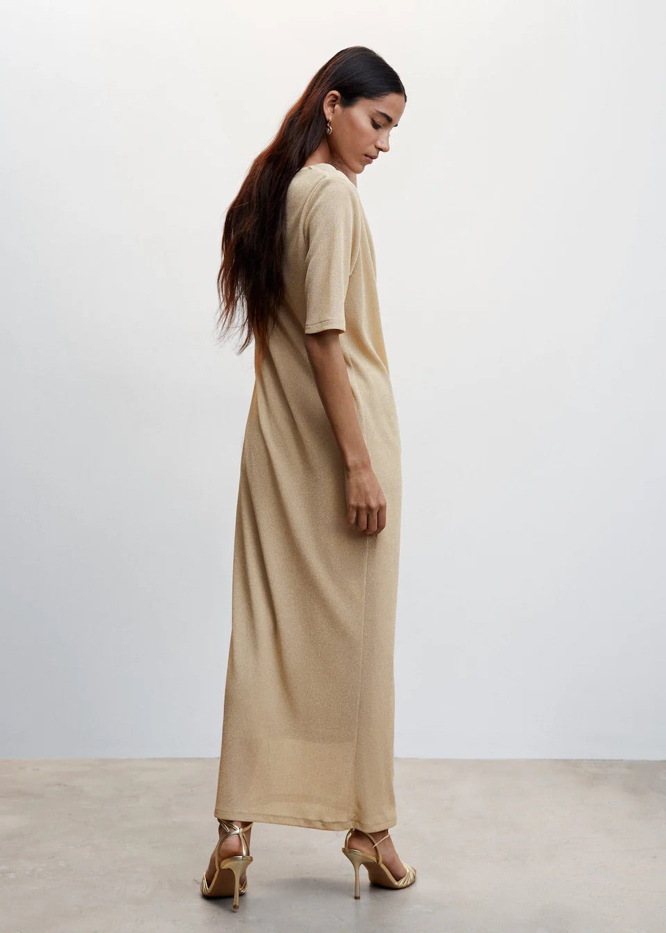 Draped lurex dress