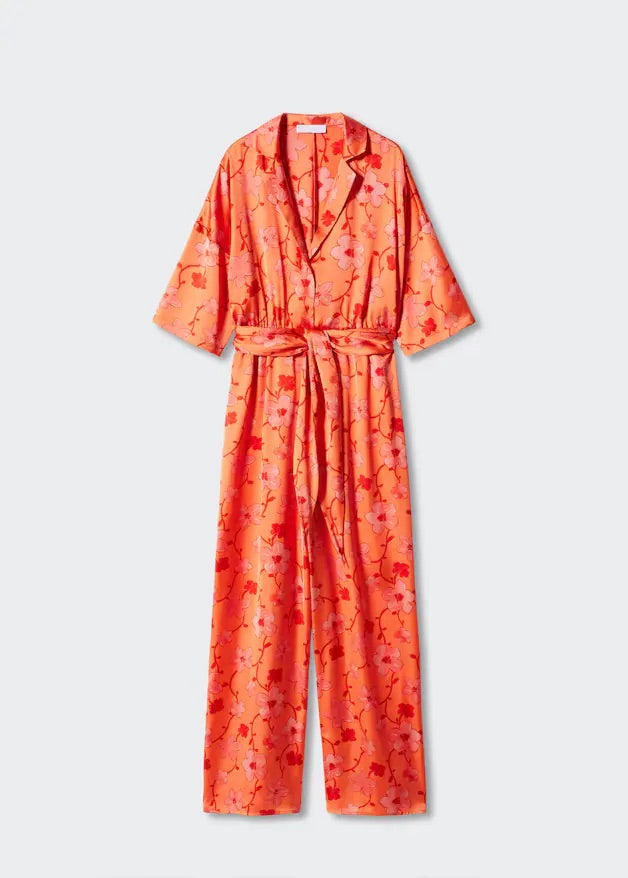 Printed satin jumpsuit