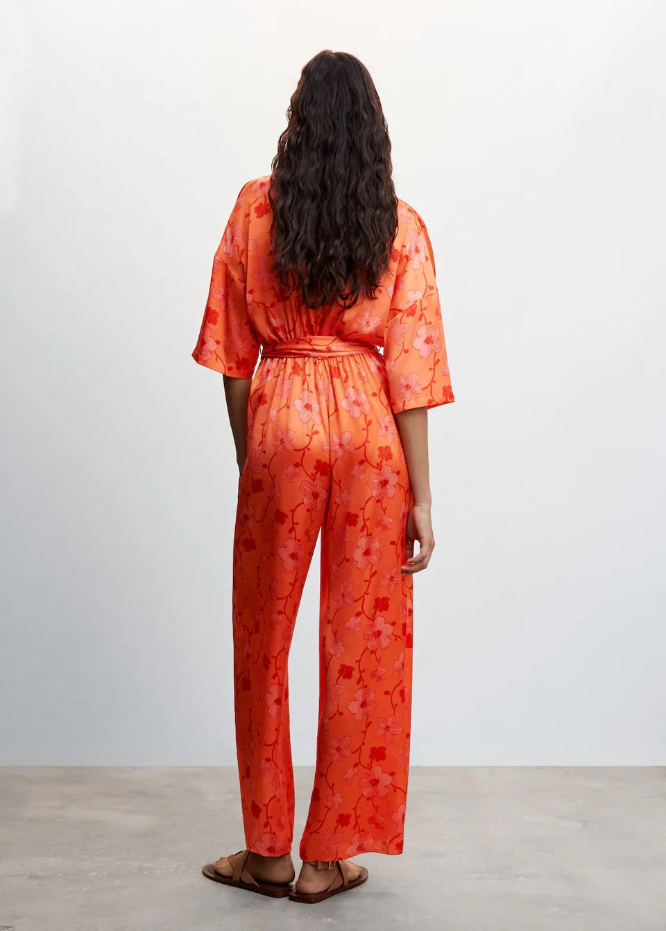 Printed satin jumpsuit