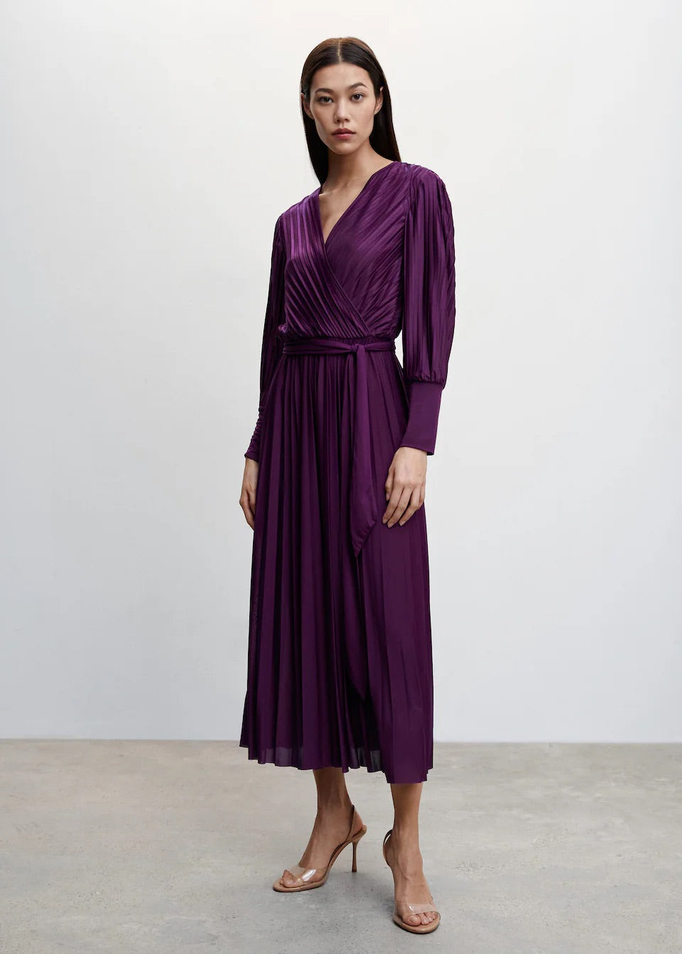 Pleated wrap dress