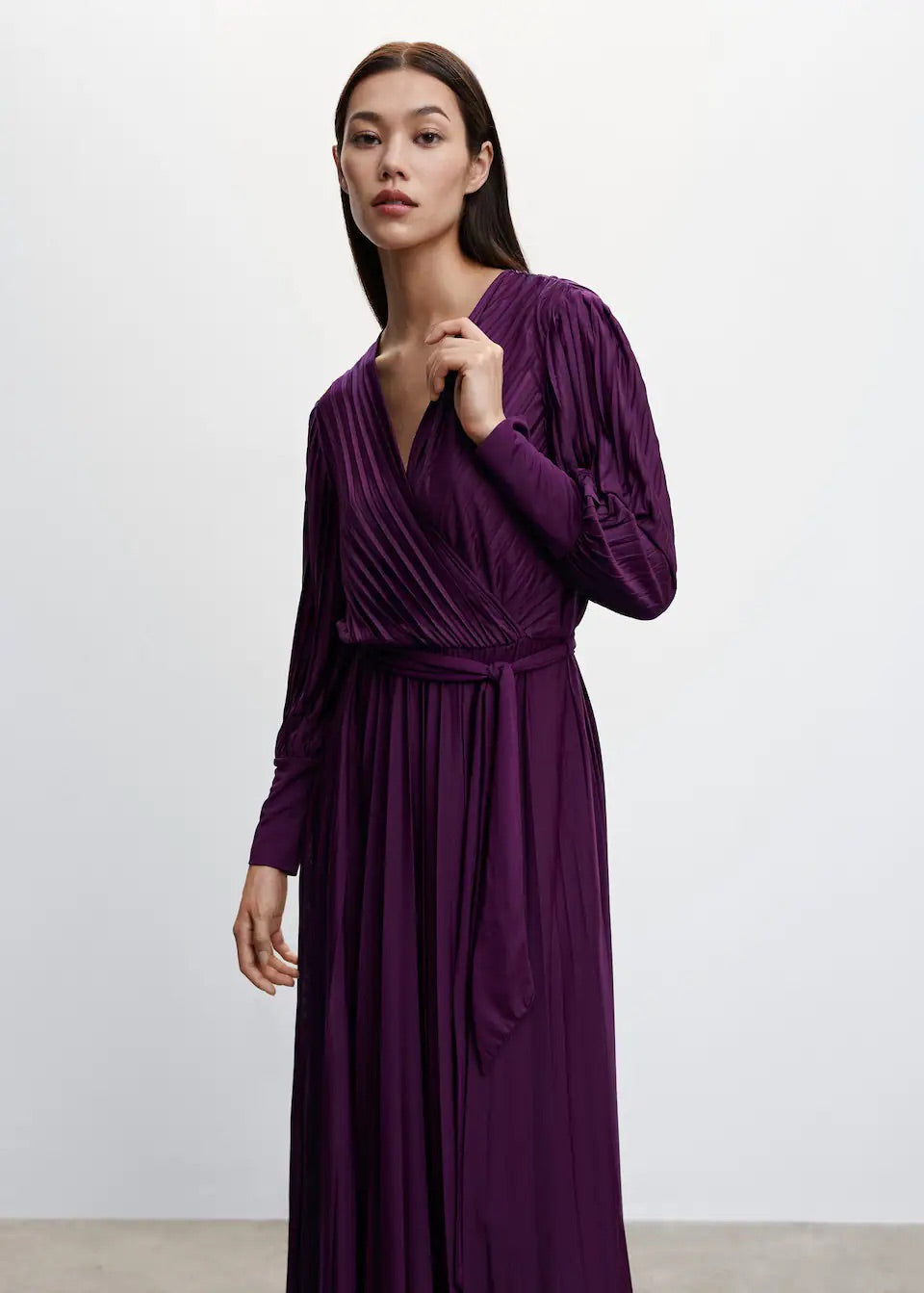 Pleated wrap dress