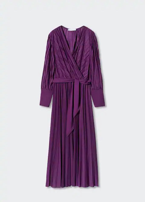 Pleated wrap dress