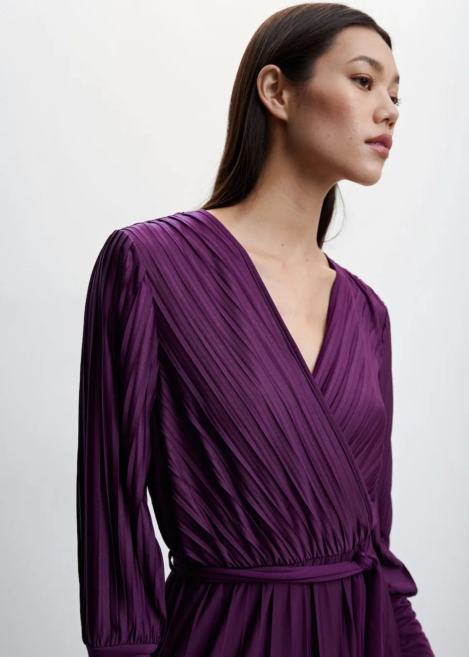 Pleated wrap dress