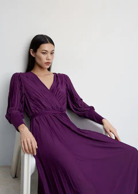 Pleated wrap dress