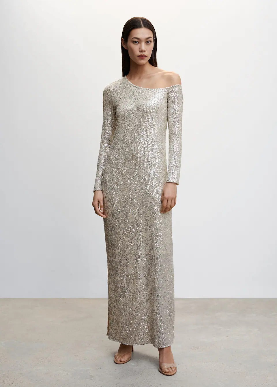 Asymmetric sequin dress