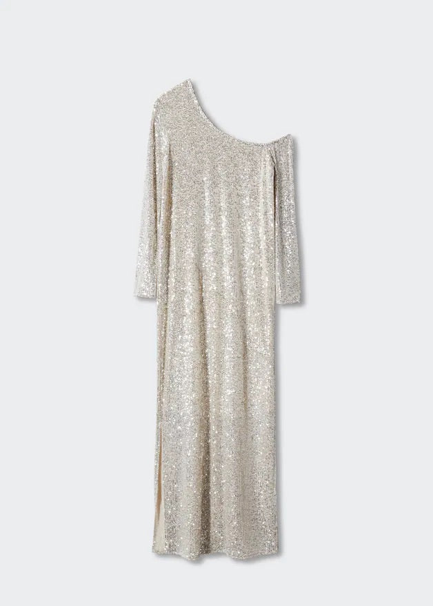 Asymmetric sequin dress