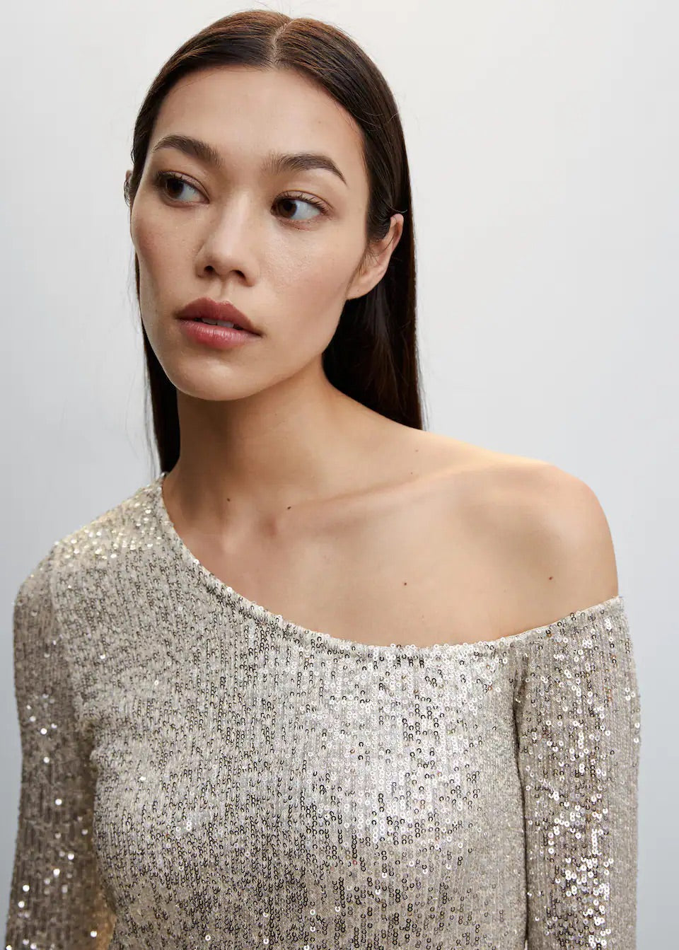 Asymmetric sequin dress