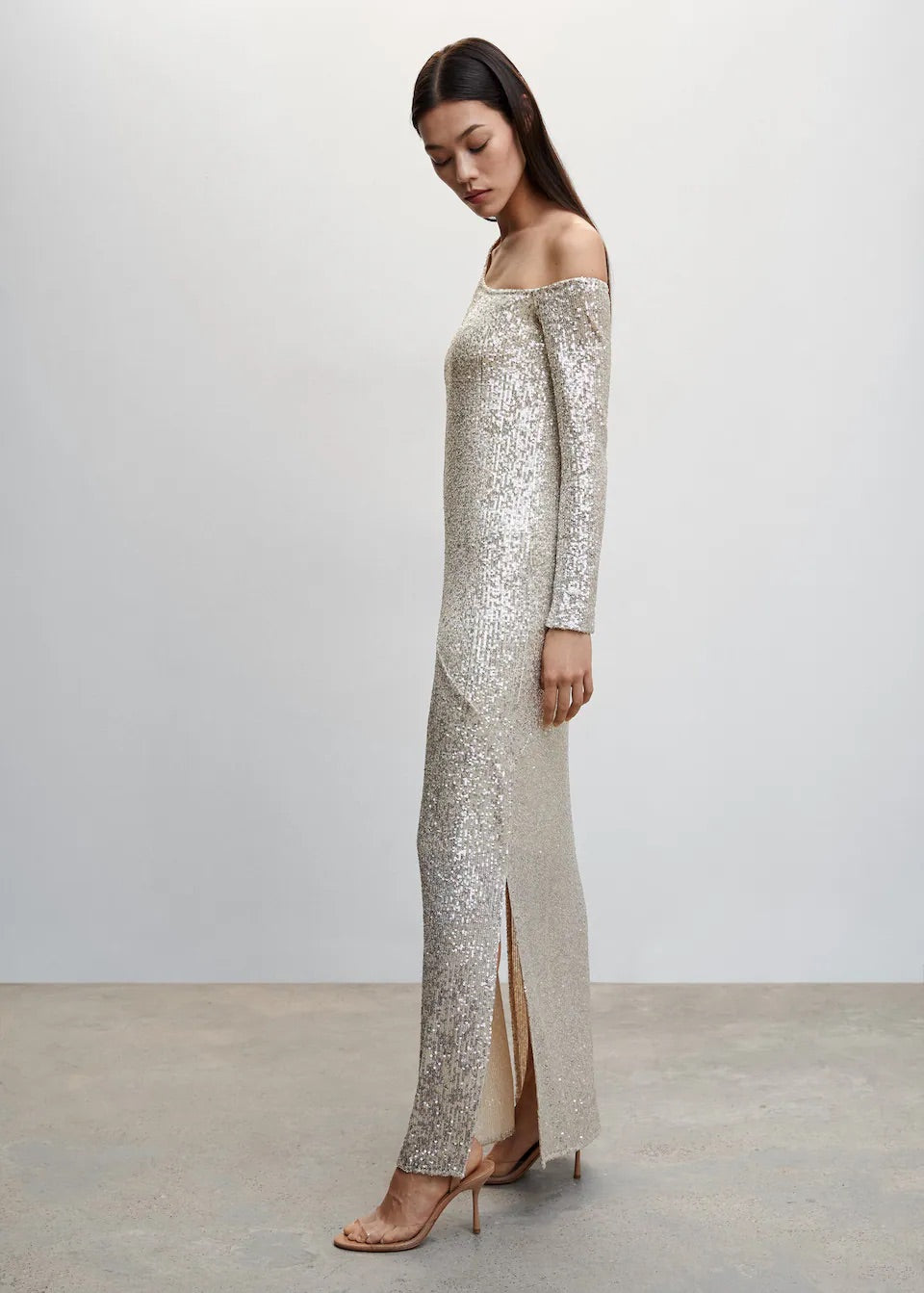 Asymmetric sequin dress