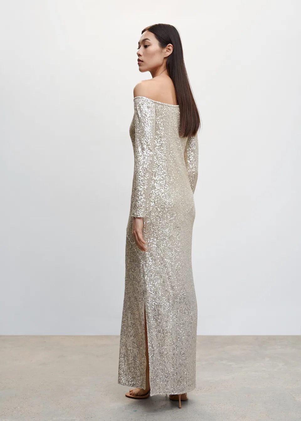 Asymmetric sequin dress