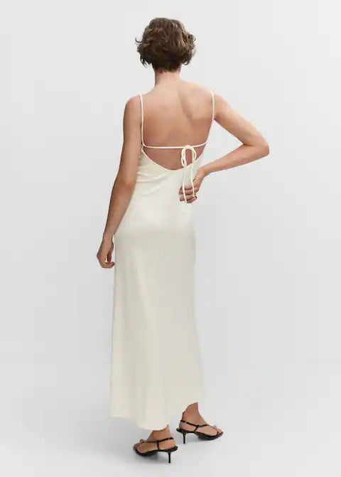 Long back slit dress