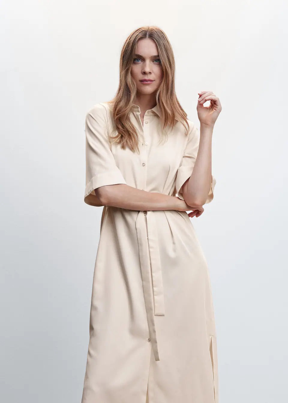 Bow shirt dress