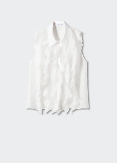 Ruffled lyocell shirt