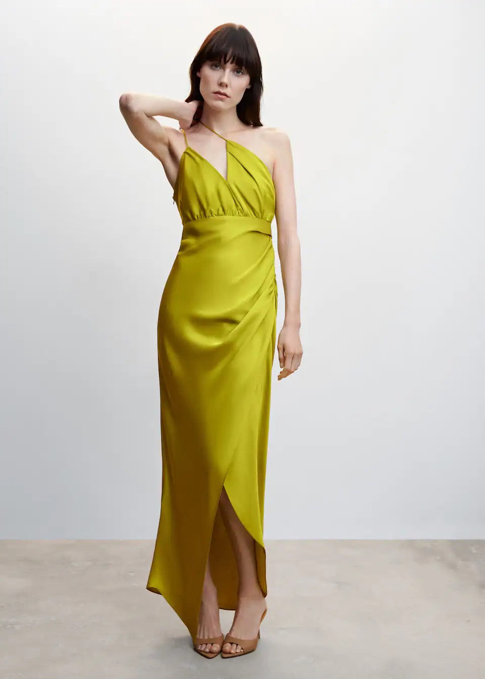 Asymmetrical satin dress