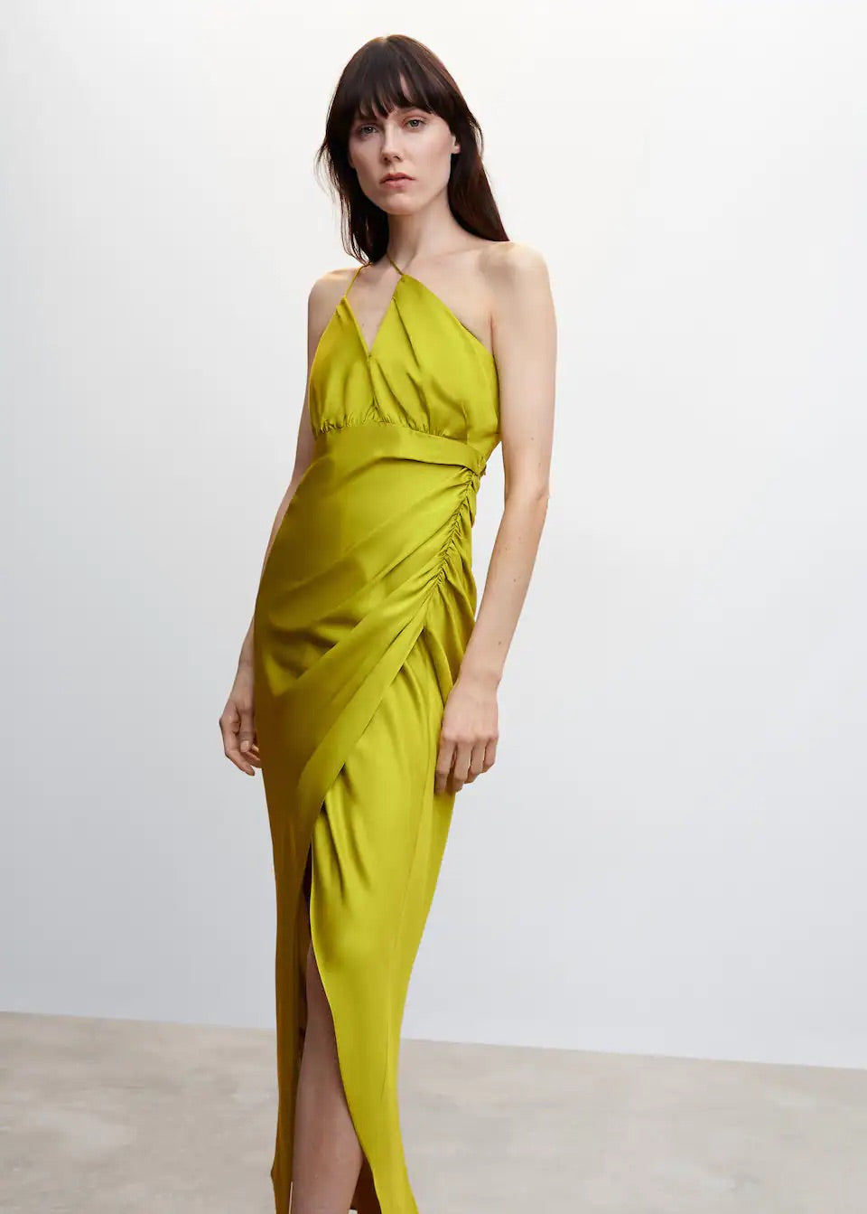 Asymmetrical satin dress