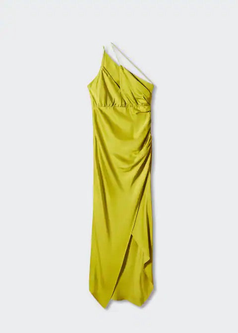 Asymmetrical satin dress