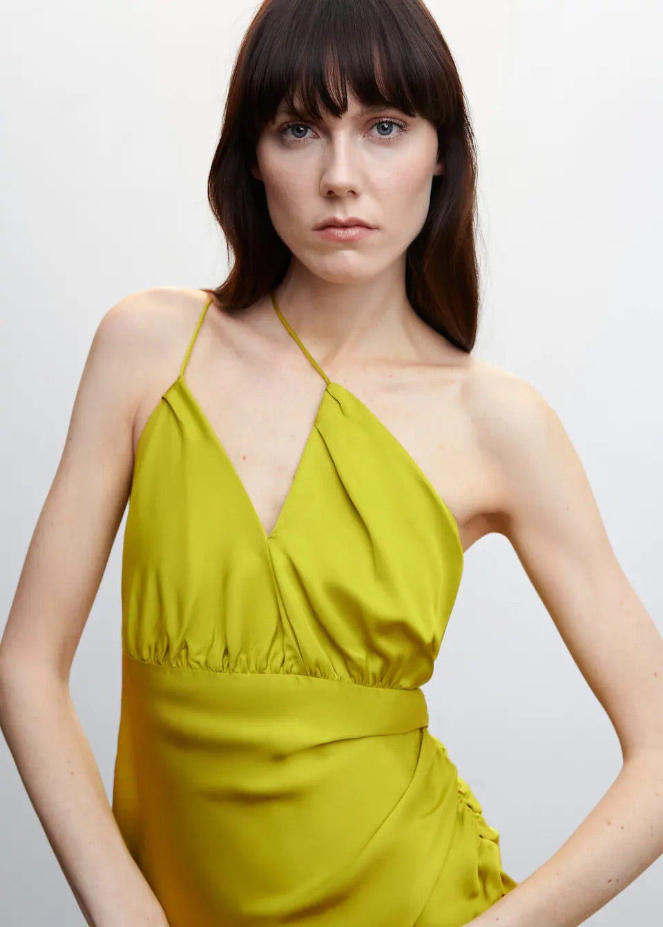 Asymmetrical satin dress