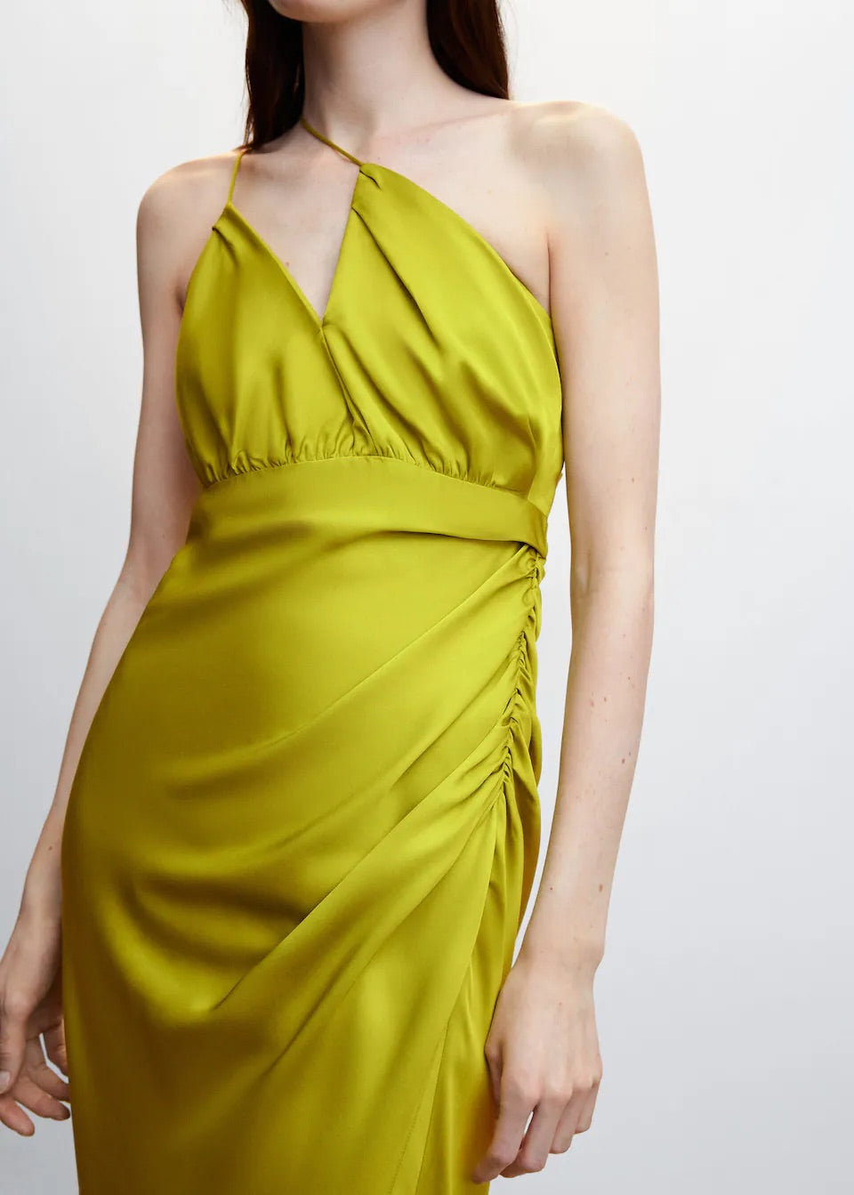 Asymmetrical satin dress