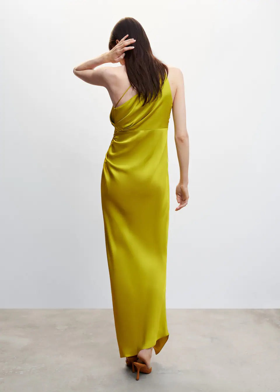 Asymmetrical satin dress