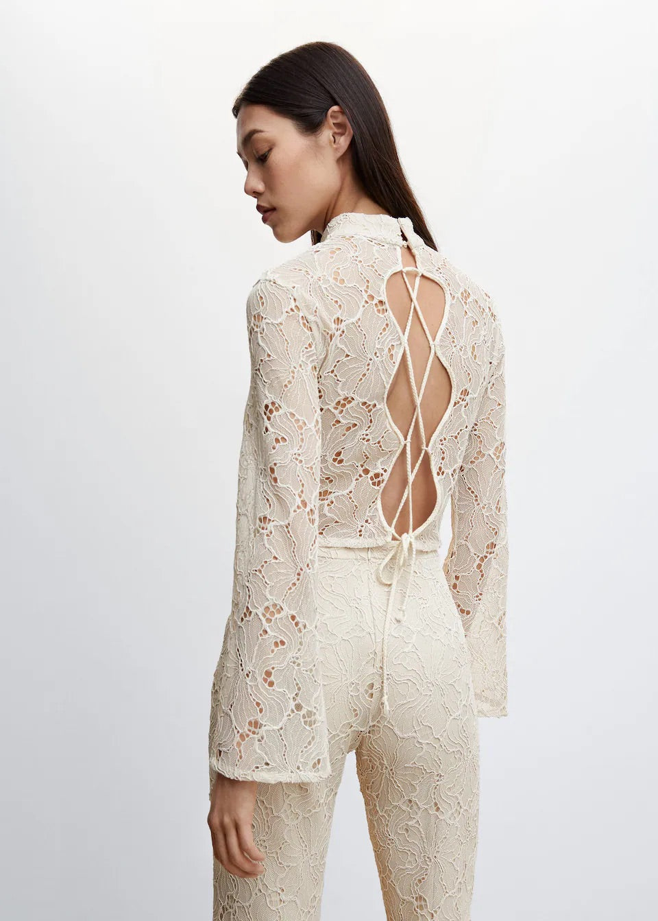 Open back lace top