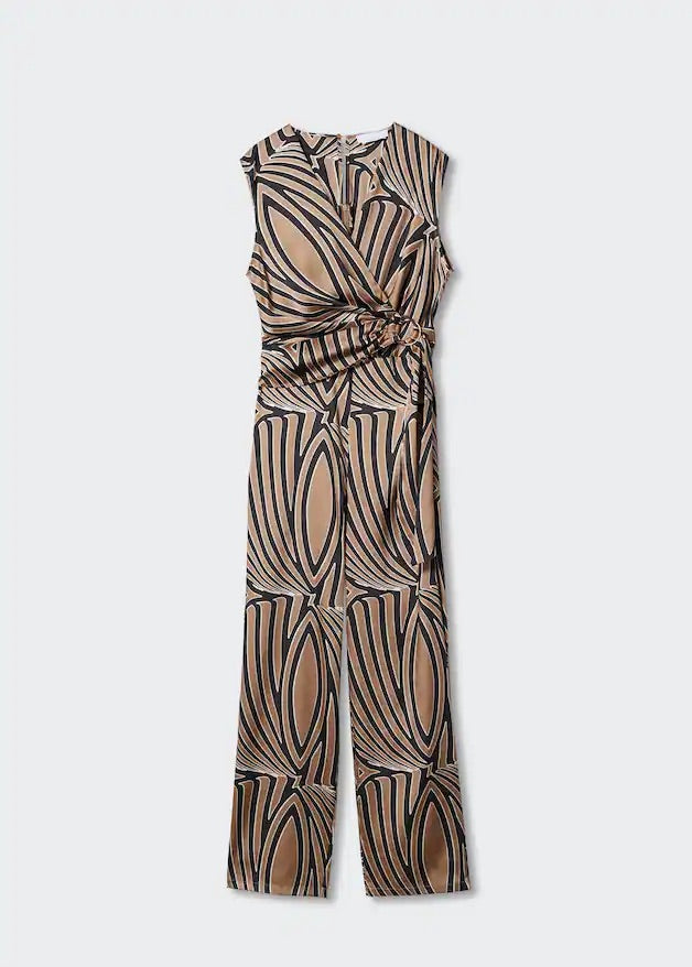 Belt printed jumpsuit