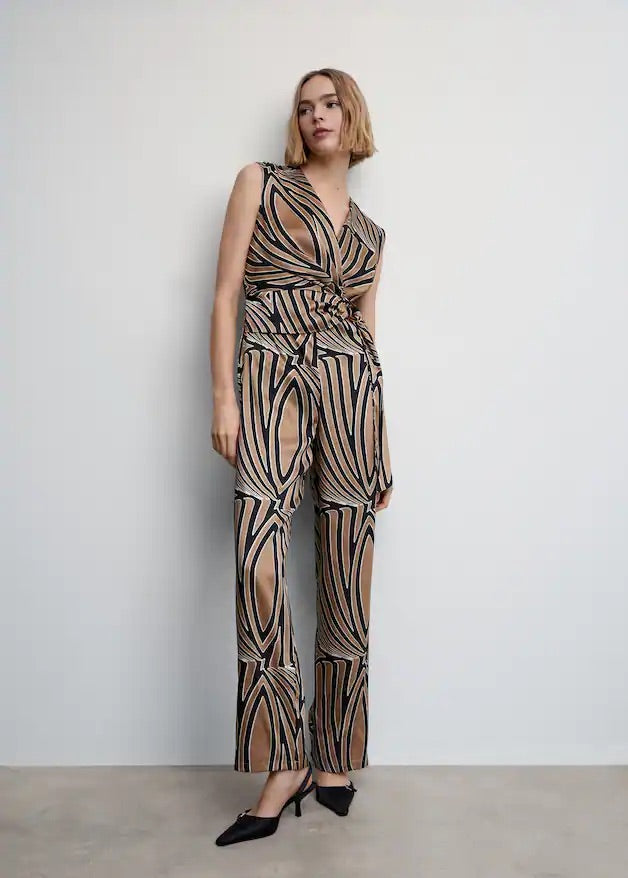 Belt printed jumpsuit