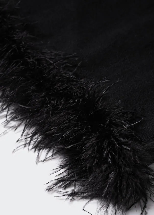 Feather-detail dress