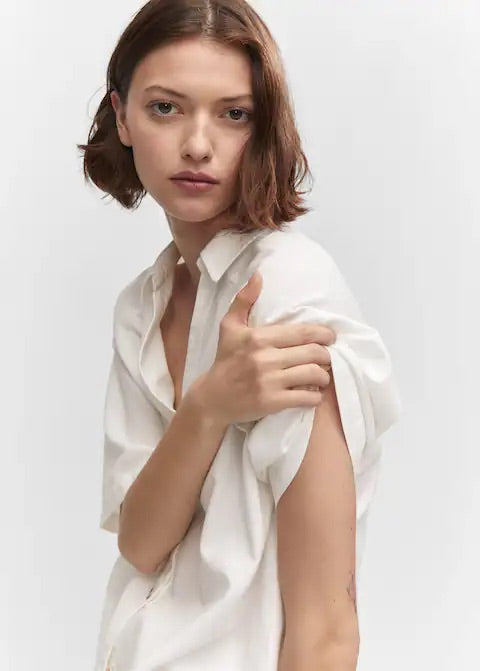 Cotton linen-blend shirt