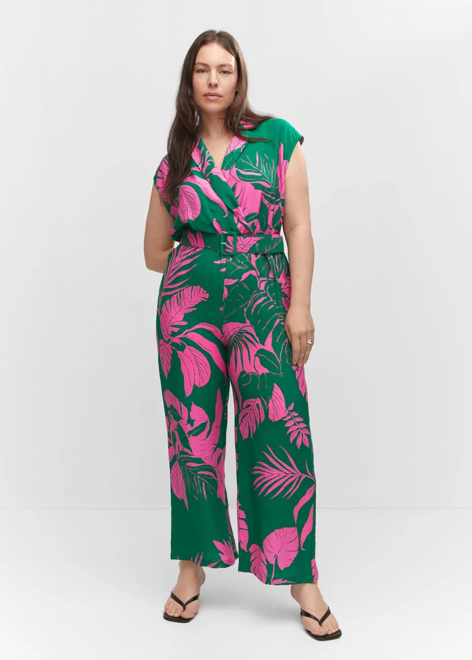 Belt printed jumpsuit