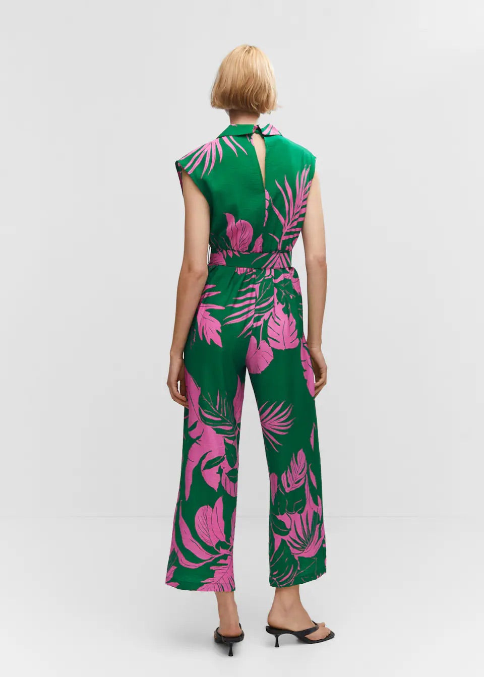 Belt printed jumpsuit