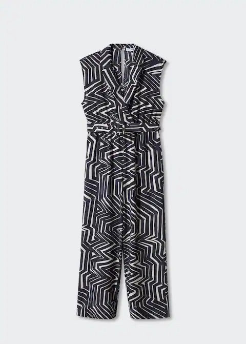 Belt printed jumpsuit