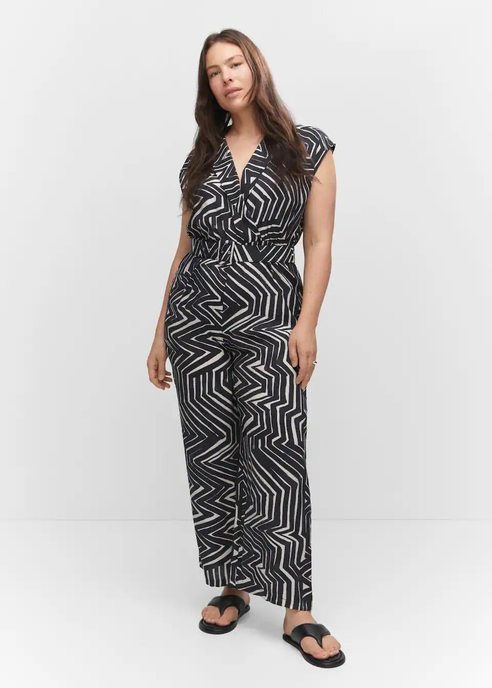 Belt printed jumpsuit