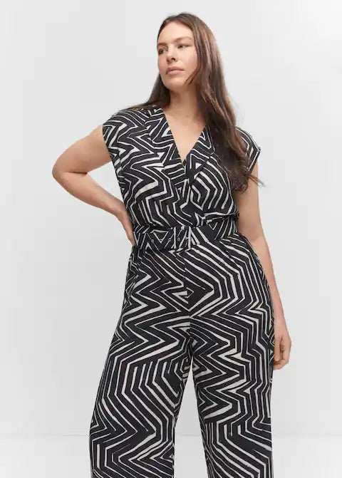 Belt printed jumpsuit