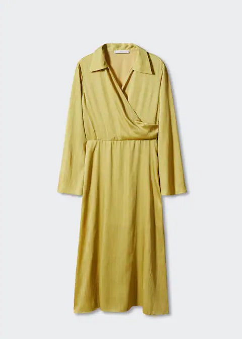 Satin shirt dress